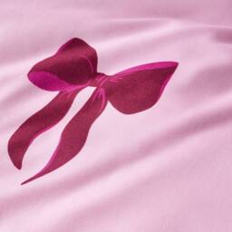OHS Bows Microfibre Reversible Bedding Set Duvet Cover with Pillowcase in Burgundy - Size: King - thumbnail 7