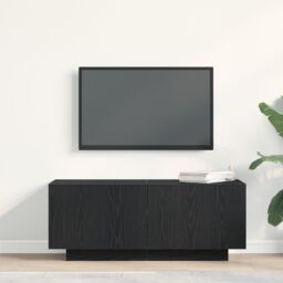 Berkfield Home TV Stand Black Oak 100x35x40 cm Made of Engineered Wood - Size: 100 x 35 x 40 cm - thumbnail 4
