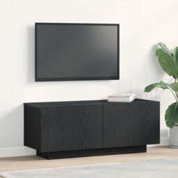 Berkfield Home TV Stand Black Oak 100x35x40 cm Made of Engineered Wood - Size: 100 x 35 x 40 cm