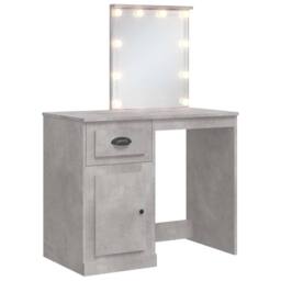 Berkfield Home Dressing Table with LED Lights Concrete Grey 90x42x132.5 cm