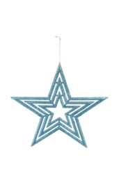VFM e-Store Christmas Tree Decoration Hanging Glitter Star Burst Ornament Ice Blue