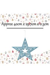 VFM e-Store Christmas Tree Decoration Hanging Glitter Star Burst Ornament Ice Blue - thumbnail 2