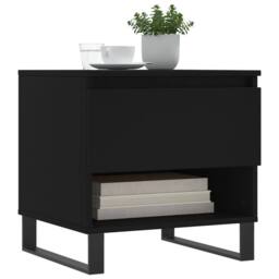 Berkfield Home Modern Coffee Tables 2 pcs Black 50x46x50 cm Engineered Wood - Size: 50 x 46 x 50 cm - thumbnail 1