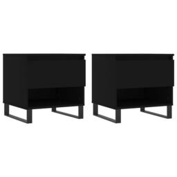 Berkfield Home Modern Coffee Tables 2 pcs Black 50x46x50 cm Engineered Wood - Size: 50 x 46 x 50 cm - thumbnail 3