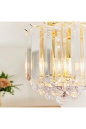Netlighting Fargo 2 Light Flush Ceiling Light Acrylic Brass E14 in Gold - thumbnail 6