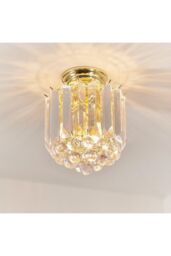 Netlighting Fargo 2 Light Flush Ceiling Light Acrylic Brass E14 in Gold - thumbnail 2