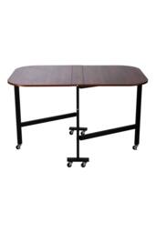 Living and Home Folding Drop Leaf Table with 6 Wheels in Dark Brown - thumbnail 6