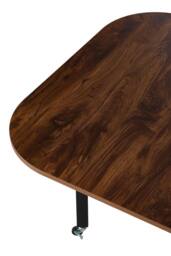 Living and Home Folding Drop Leaf Table with 6 Wheels in Dark Brown - thumbnail 8