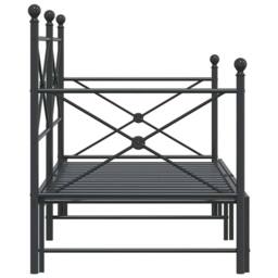 Berkfield Home Durable Daybed with Trundle without Mattress Black 90x200 cm Steel - thumbnail 7