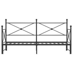 Berkfield Home Durable Daybed with Trundle without Mattress Black 90x200 cm Steel - thumbnail 6