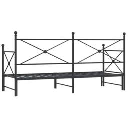 Berkfield Home Durable Daybed with Trundle without Mattress Black 90x200 cm Steel - thumbnail 8