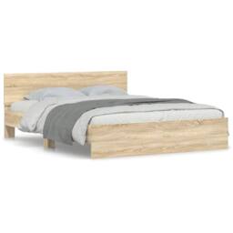 Berkfield Home Durable Bed Frame without Mattress Sonoma Oak 150x200 cm King Size in Light Tan - thumbnail 3