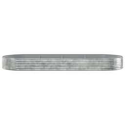 Berkfield Home Garden Raised Bed Powder-coated Steel 373x140x36 cm Silver - Size: 373 x 140 x 36 cm - thumbnail 3