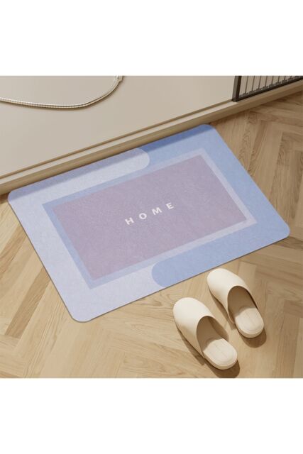 Living and Home Soft Absorbent Diatomaceous Earth Bath Mat Rug in Light Blue - Size: 40 x 60 cm - image 1