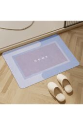 Living and Home Soft Absorbent Diatomaceous Earth Bath Mat Rug in Light Blue - Size: 40 x 60 cm - thumbnail 1