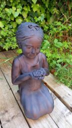 Inspirational Gifting Girl with Flower Garden Sculpture Ornament in Bronze - thumbnail 9