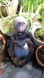 Inspirational Gifting Girl with Flower Garden Sculpture Ornament in Bronze - thumbnail 5