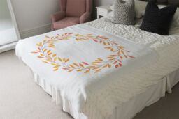 Benjamin Tate Design Autumn Reath Blanket in Natural - Size: 120 cm x 150 cm - thumbnail 3