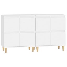 Berkfield Home Sideboards 2 pcs White 60x35x70 cm Engineered Wood - Size: 60 x 35 x 70 cm - thumbnail 6