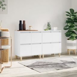Berkfield Home Sideboards 2 pcs White 60x35x70 cm Engineered Wood - Size: 60 x 35 x 70 cm - thumbnail 1