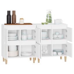 Berkfield Home Sideboards 2 pcs White 60x35x70 cm Engineered Wood - Size: 60 x 35 x 70 cm - thumbnail 5