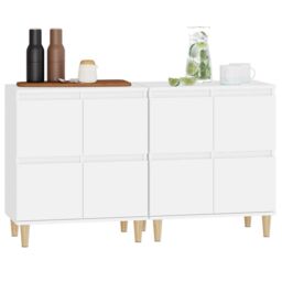 Berkfield Home Sideboards 2 pcs White 60x35x70 cm Engineered Wood - Size: 60 x 35 x 70 cm - thumbnail 4