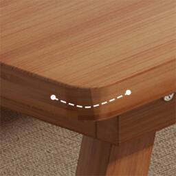 Nordara 34.3x57x22.3cm Bamboo Folding Floor Coffee Table in Brown - Size: 100 cm x 100 cm - thumbnail 3