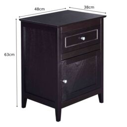 Costway 2-Tier Modern Badroom Nightstand with Drawer in Black - thumbnail 2