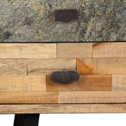 Berkfield Home Beautiful Writing Desk Solid Reclaimed Teak 110x50x76 cm - Size: 110 x 50 x 76 cm - thumbnail 7