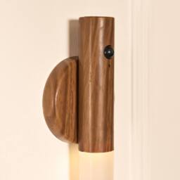 OHS 2 x Sensor Wall Lights LED Cordless Rechargeable Hallway Night Light in Walnut - thumbnail 2