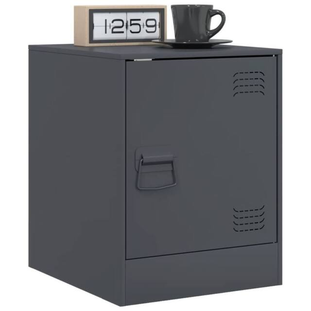 Berkfield Home Stylish Bedside Cabinets 2 pcs Anthracite 34.5x39x44 cm Steel in Charcoal - image 1