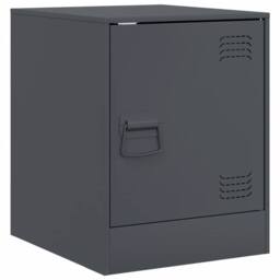 Berkfield Home Stylish Bedside Cabinets 2 pcs Anthracite 34.5x39x44 cm Steel in Charcoal - thumbnail 7