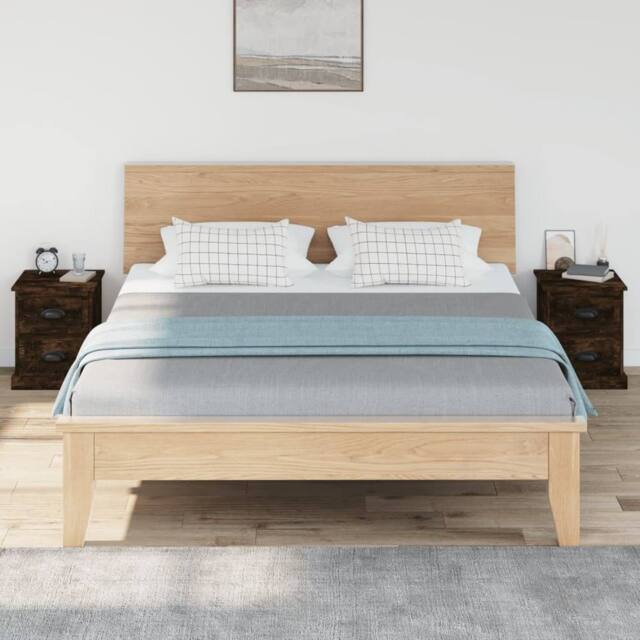 Berkfield Home Durable Bedside Cabinets 2 pcs Smoked Oak 39x39x47.5 cm Engineere in Brown - image 1
