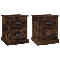 Berkfield Home Durable Bedside Cabinets 2 pcs Smoked Oak 39x39x47.5 cm Engineere in Brown - thumbnail 3