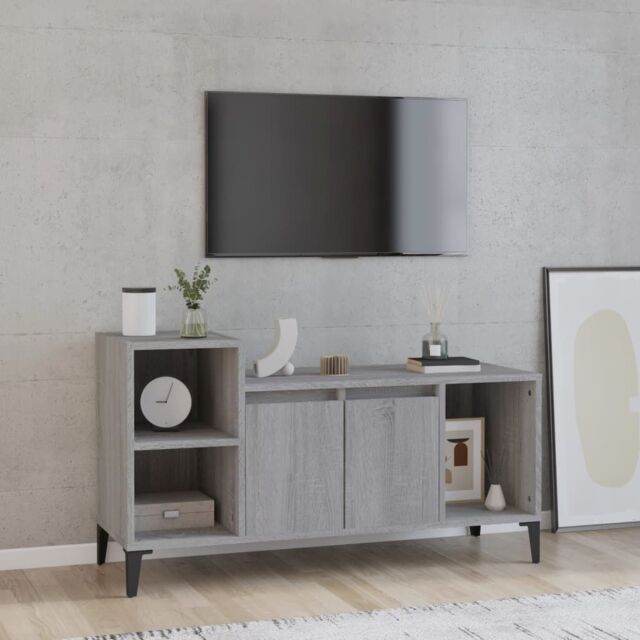 Berkfield Home TV Cabinet Grey Sonoma 100x35x55 cm Engineered Wood - Size: 100 x 35 x 55 cm - image 1