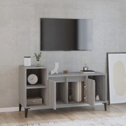 Berkfield Home TV Cabinet Grey Sonoma 100x35x55 cm Engineered Wood - Size: 100 x 35 x 55 cm - thumbnail 3