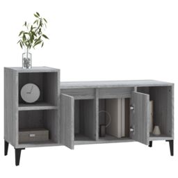 Berkfield Home TV Cabinet Grey Sonoma 100x35x55 cm Engineered Wood - Size: 100 x 35 x 55 cm - thumbnail 4