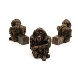 Jardinopia Orangutan Plant Pot Feet - Set of 3 - L10.2 x W7 x H9 cm in Bronze