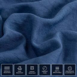 Grace Prewashed Microfibre Duvet Cover Set Soft Lightweight Zipper Closure in Navy - Size: Double - thumbnail 7
