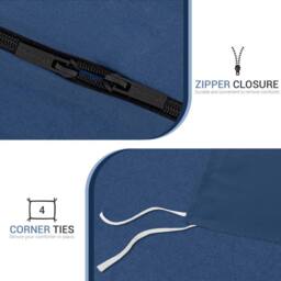 Grace Prewashed Microfibre Duvet Cover Set Soft Lightweight Zipper Closure in Navy - Size: Double - thumbnail 8