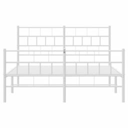 Berkfield Home Metal Bed Frame with Headboard & Footboard White 140x190 cm - thumbnail 5