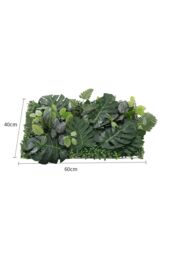 Living and Home 40x60cm Artificial Grass Fake Plant Wall Panel Mixed Foliage - UV-Resistant, DIY Decor in Green - Size: 40x60 cm - thumbnail 8