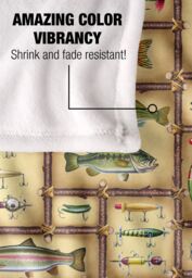 JQ Licensing Fish Sticks Lodge Fishing Lures Pattern Silky Touch Super Soft Throw Blanket 152 X 127 cm in White - thumbnail 4