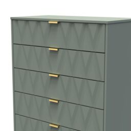 Ready Assembled 2 U Dallas 5 Drawer Chest (Ready Assembled) in Pale Green - Size: Large - thumbnail 4