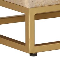 Berkfield Home Beautiful Bedside Cabinet 40x30x50 cm Solid Wood Mango & Iron in Light Beige - Size: 40 x 30 x 50 cm - thumbnail 9