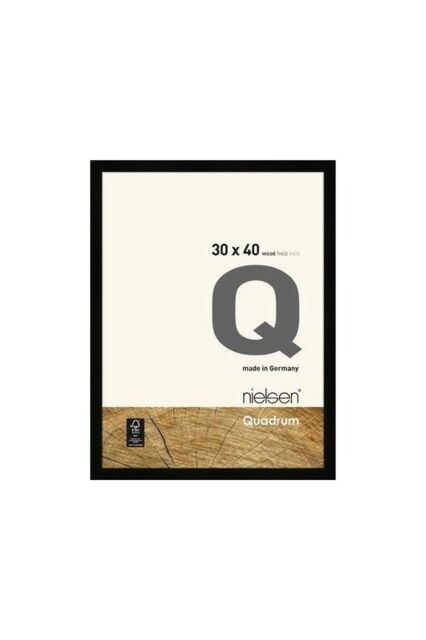 nielsen Quadrum 30 x 40cm Wooden Picture Frame With Protective Glass Front in Black - Size: 30 x 40 cm - image 1