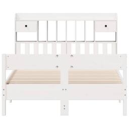 Berkfield Home Bookcase Bed without Mattress White 140x200cm Solid Wood Pine - Size: 140x200 cm - thumbnail 4