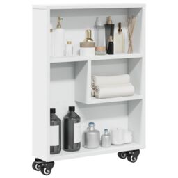 Berkfield Home Narrow Storage Trolley White 48x13x68 cm Engineered Wood - Size: 48 x 13 x 68 cm - thumbnail 1