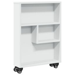 Berkfield Home Narrow Storage Trolley White 48x13x68 cm Engineered Wood - Size: 48 x 13 x 68 cm - thumbnail 2