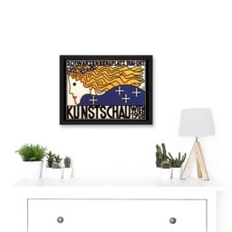 Artery8 Cultural Exhibition Vienna Austria Kunstschau Wien 1908 Vintage Advert Poster Artwork Framed Wall Art Print A4 in Black - thumbnail 2